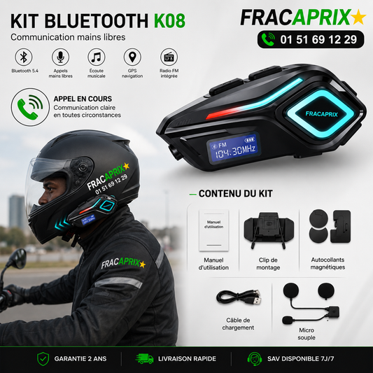 Kit Mains Libres Bluetooth Pour Casque Moto : Appels, Musique, GPS, etc Sans Lâcher le Guidon