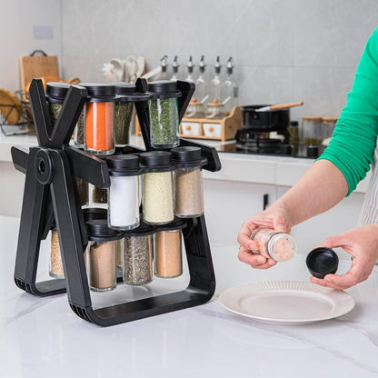 Organisateur d’Épices Rotatif 18 Bouteilles – Rangez, tournez, assaisonnez en un geste !