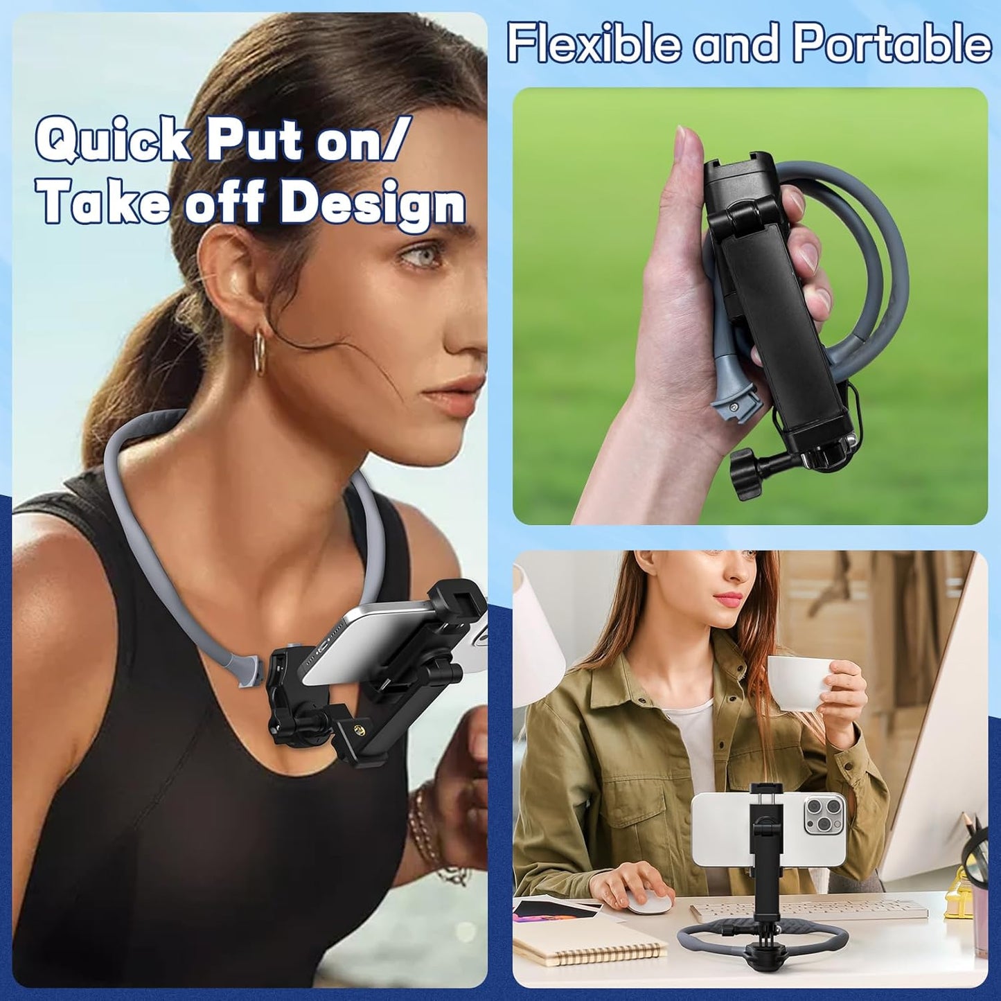Support de cou MAINS LIBRES ajustable 360° pour Smartphone