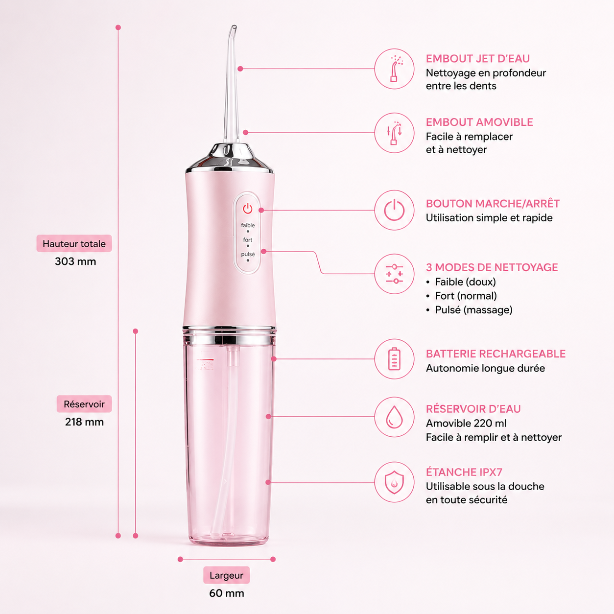 Hydropulseur OralJet™ – Le nettoyage profond que votre brosse à dents ne fait pas 💦🦷